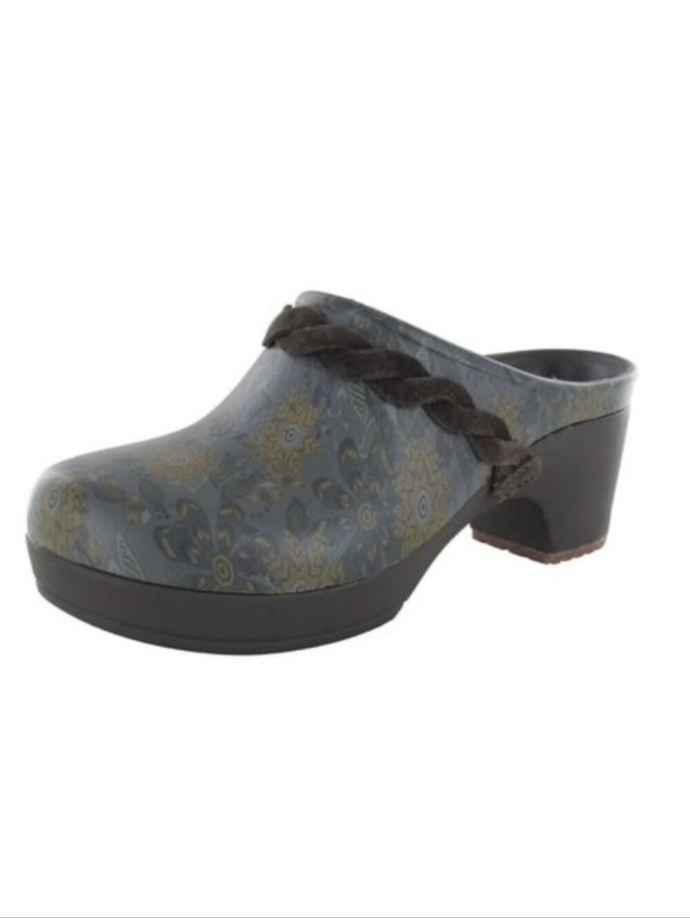 CROCS Sarah Crosslite Floral Dual Comfort Clogs Mules Heeled Shoes Size 7 NWOT